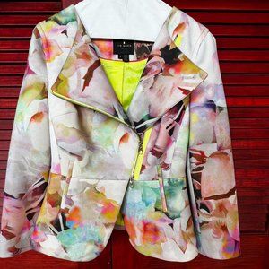 Ted Baker Neoprene floral motorcycle jacket